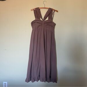 Monoreno Modcloth Cotton Sleeveless Bustle Dress Brown, Size S